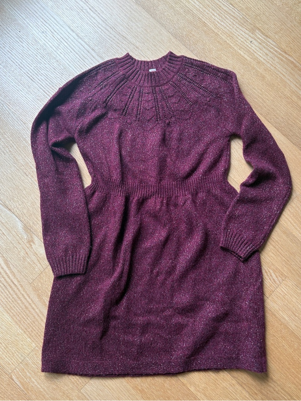 Cat & Jack Burgundy Sparkle Sweater dress